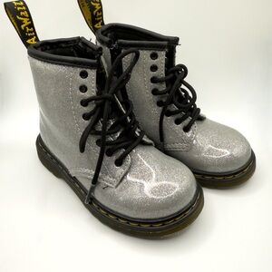 Dr. Martens Kids Silver Glitter Boots